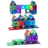Playmags Magnetic Tiles Train Car Set for Kids - 55pcs Magnet Building Blocks Accessory Set with 4 Cars - Durable Creative STEM Learning Toys for Boys, Girls & Toddlers view 1