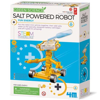 Rhode Island Novelty Educational Green Science Salt-Powered Robot Kit Great for STEM Activity, Classroom Reward & Gift for Kids