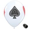 10 Pack 11" Poker Deck Card Suits Game Night Latex Balloons with Matching Ribbons view 1