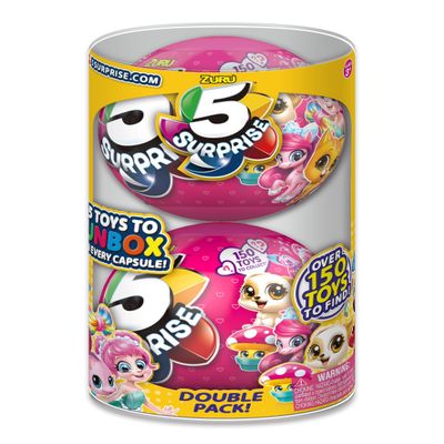 5 Surprise Pink Mystery Capsule Collectible Toy (Wave 2) Pack) By Zuru, Multicolor (7708)