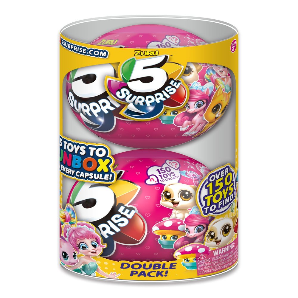 5 Surprise Pink Mystery Capsule Collectible Toy (Wave 2) Pack) By Zuru, Multicolor (7708)