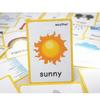 22 Weather Flash Cards(pre k flashcards) - Classroom Decorations and Early Learning Kindergarten Teacher Tools - Flash Cards Hole Punched - with 1 Ring -So You Can Sort and Organize The Cards Easily view 1