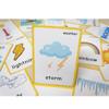 22 Weather Flash Cards(pre k flashcards) - Classroom Decorations and Early Learning Kindergarten Teacher Tools - Flash Cards Hole Punched - with 1 Ring -So You Can Sort and Organize The Cards Easily view 4