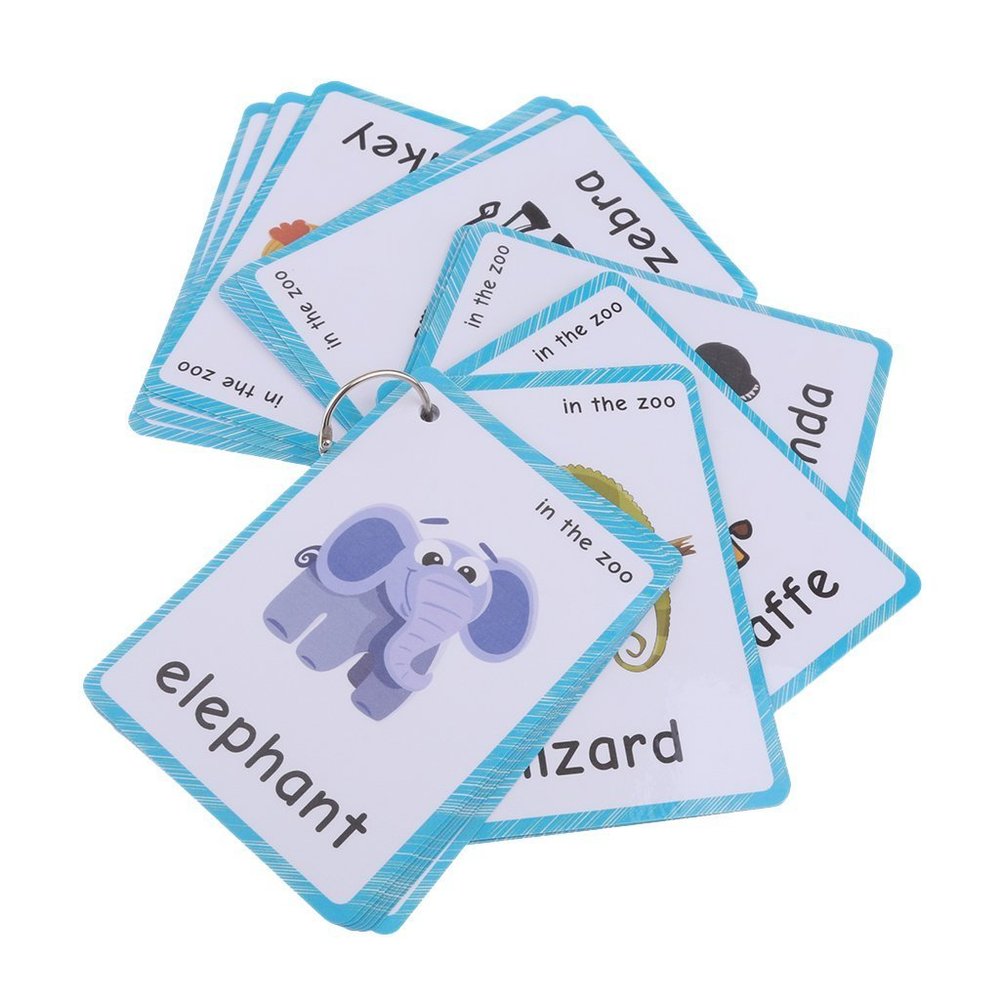 32 pcs Wild Animals Flashcards for Kids | Learning Cards & Montessori Pocket Cards for Pre-K Wall Stickers and Insect Themed Party, Online Classroom | Teacher/Autism Therapists Tools