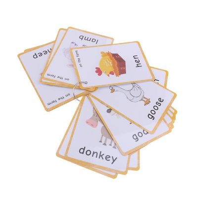 20 pcs Farm Animals Flashcards for Kids | Learning Cards & Montessori Pocket Cards for Pre-K Wall Stickers and Insect Themed Party, Online Classroom | Teacher/Autism Therapists Tools