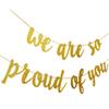 2026 Graduation Banner Party Decorations Gold Glitter We are So Proud of You Banner, Gold 2026 Congratulations Banner for High School College Graduation Party Decorations 2026 view 2