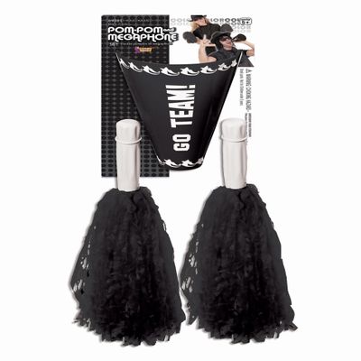Forum Novelties Cheerleader Pom Pom and Megaphone (Black)