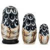 BestPysanky Set of 3 Owl Family Wooden Nesting Dolls 4.25 Inches view 2