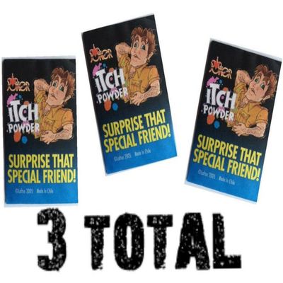 (3) Itch Itching Powder Packages ~ Prank Joke Trick Gag Funny Joke Trick Magic