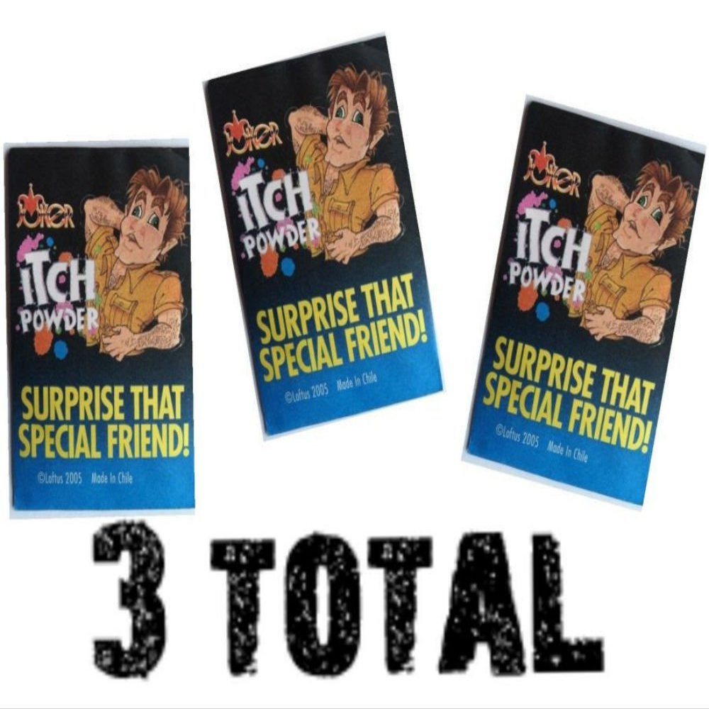 (3) Itch Itching Powder Packages ~ Prank Joke Trick Gag Funny Joke Trick Magic