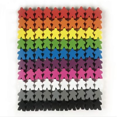 100 Wooden Meeples, Family Games Accessories  Multi-Color Board Game Tokens Ideal for Sorting, Counting, Classrooms, Replacement Pieces