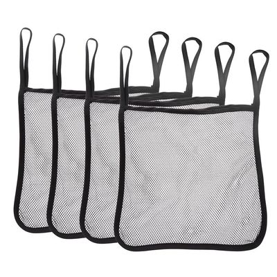 4Pcs Baby Stroller Organizer Bag, Hanging Mesh Stroller Caddy for Diaper Travel Essentials, Oxford Fabric Storage Pouch 11.8"x12.5" Black
