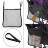 4Pcs Baby Stroller Organizer Bag, Hanging Mesh Stroller Caddy for Diaper Travel Essentials, Oxford Fabric Storage Pouch 11.8"x12.5" Black view 2