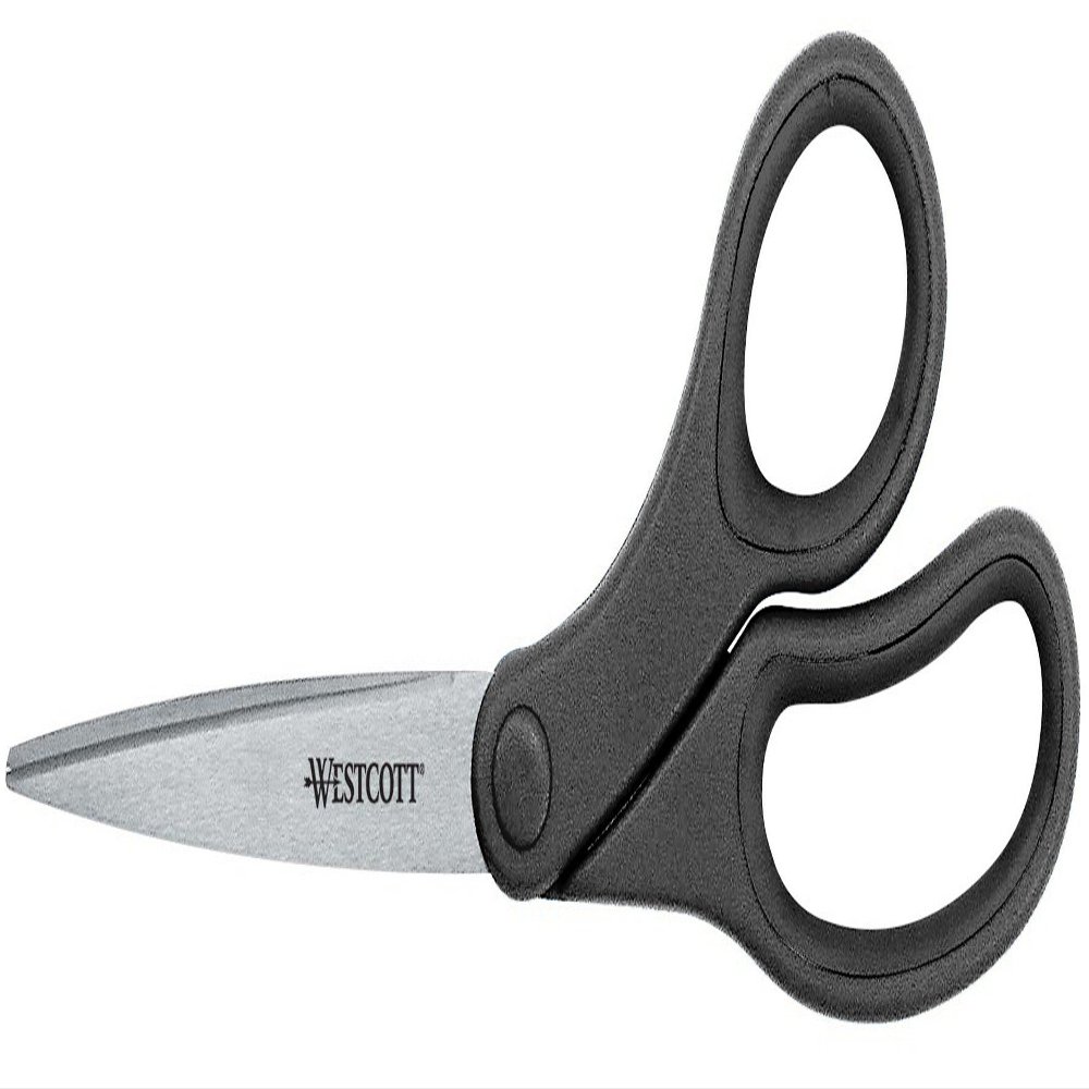 Westcott 8-Inch KleenEarth Basic Bent Scissors, Black (15584)