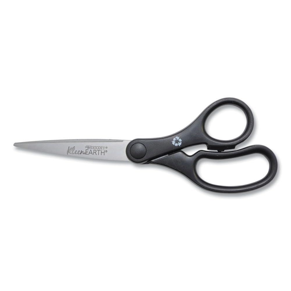 Westcott 7-Inch KleenEarth Basic Scissors, Black (15582)