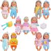 10 Sets for 10-11-12 Inch Baby Doll Clothes Dress Newborn Baby Doll Accessories Gown Costumes Outfits with Schoolbag Kitchen Toy Xmas Present (for 10-12'' Doll) view 1