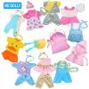 10 Sets for 10-11-12 Inch Baby Doll Clothes Dress Newborn Baby Doll Accessories Gown Costumes Outfits with Schoolbag Kitchen Toy Xmas Present (for 10-12'' Doll) view 2