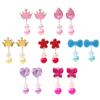 Elesa Miracle 28pcs Children Kids Little Girl Shiny Clip-on Earrings and Adjustable Jewelry Rings in Box, Girl Pretend Play Earrings and Dress up Rings view 2