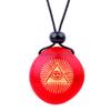 BestAmulets Amulet Frosted Sea Glass Stone Magic All Seeing Eye of God Good Luck Powers Royal Red Adjustable Necklace view 1