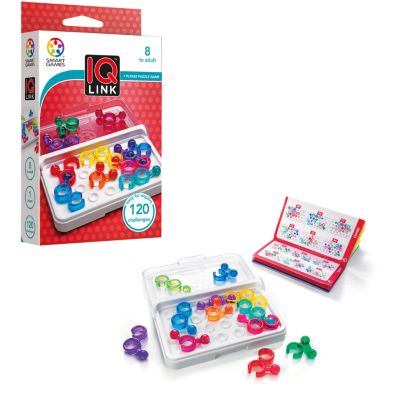 SmartGames IQ Link, a Travel Game for Kids and Adults. A STEM-Focused Cognitive Skill-Building Brain Game - Brain Teaser for Ages 8 & Up, Kids and Family Travel Games Travel Puzzles.