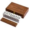 Alex Cramer Company Club 52 Luxury Domino Set with Black Walnut Case - Professional Tournament Set - 28 Indestructible Double-Six Dominoes (Personalized Brass Plate) view 2