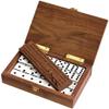 Alex Cramer Company Club 52 Luxury Domino Set with Black Walnut Case - Professional Tournament Set - 28 Indestructible Double-Six Dominoes (Personalized Brass Plate) view 4