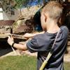 Adventure Awaits! - 2-Pack Handmade Wooden Bow and Arrow Set - 20 Wood Arrows and 2 Quivers - for Outdoor Play view 2