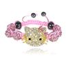 AllyDrew Crystal Beaded Kitty Shamballa Bracelet - Pink view 1