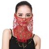 Belly Dance Face Veil India Dance Outfit Halloween Carnival Costumes Head Face Veil (red) view 3