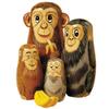 Bits and Pieces - Nesting Monkeys - Hand Painted Wooden Nesting Dolls - Matryoshka - Set of 5 Dolls from 6" Tall view 1