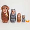 Bits and Pieces - Nesting Monkeys - Hand Painted Wooden Nesting Dolls - Matryoshka - Set of 5 Dolls from 6" Tall view 2