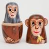 Bits and Pieces - Nesting Monkeys - Hand Painted Wooden Nesting Dolls - Matryoshka - Set of 5 Dolls from 6" Tall view 3