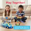 Prextex 2 Pack Cartoon Remote Control Cars for Toddlers - Police Car and Race Car with Steering Wheel Controllers and Lights - Different Frequencies So Both Can Race Together - Toddler Gift 18+ Months view 3
