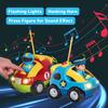 Prextex 2 Pack Cartoon Remote Control Cars for Toddlers - Police Car and Race Car with Steering Wheel Controllers and Lights - Different Frequencies So Both Can Race Together - Toddler Gift 18+ Months view 4
