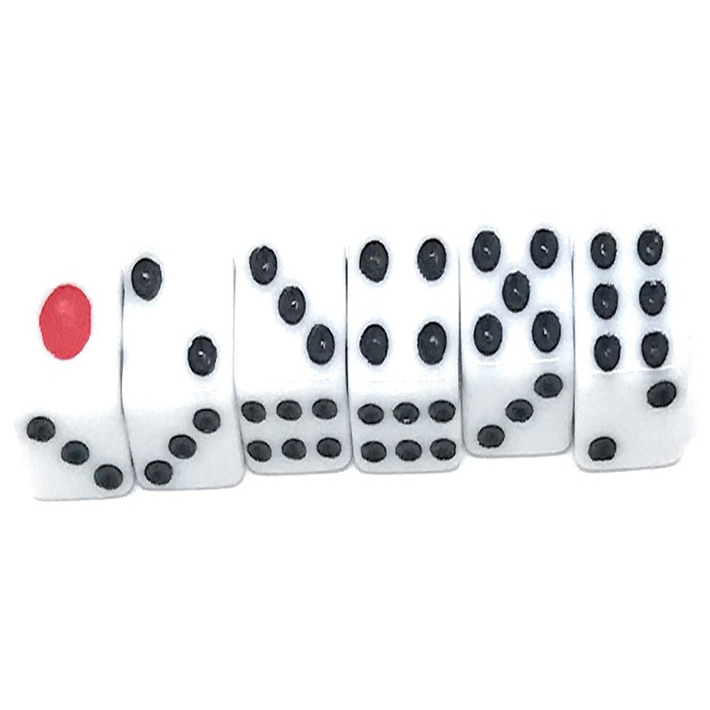 100pcs 8mm White Dice with Black Pips Dots for Board Games, Activity, Casino Theme, Party Favors, Toy Gifts by Gocomcom