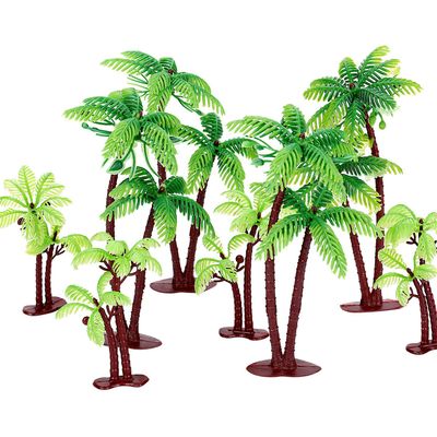 Jovitec 16 Pcs Miniature Palm Tree Cake Topper Decor Fake Trees Figurines