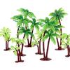 Jovitec 16 Pcs Miniature Palm Tree Cake Topper Decor Fake Trees Figurines view 1