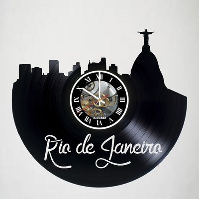 KravchArt Rio DE Janeiro - Brazil - Skyline Vinyl Record Wall Clock - Artwork Gift idea for Birthday, Christmas, Women, Men, Friends, Girlfriend Boyfriend and Teens - Living Kids Room Nursery