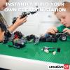 Creative QT Build-on-Wall Peel-and-Stick Baseplates - 10 x 10 in, Green, 4-Pack - Stackable Block Play & Creative Building Toys on Play Tables & Walls - Compatible with All Major Brick Brands view 2
