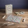 WS Game Company Scrabble Vintage Bookshelf Edition Linen Fabric-Wrapped Book Case with Solid Wood Tiles and Racks, Classic Retro Scrabble Board Game for Family Night, 2 to 4 Players, Ages 8+ view 2