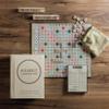 WS Game Company Scrabble Vintage Bookshelf Edition Linen Fabric-Wrapped Book Case with Solid Wood Tiles and Racks, Classic Retro Scrabble Board Game for Family Night, 2 to 4 Players, Ages 8+ view 3