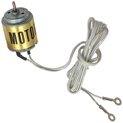 DC Motor for Solar Panel with 3 Foot Clip-on Wire Leads, 1V / 400mA Output, 2mm Diameter Shaft - by RSR ELECTRONICS INC
