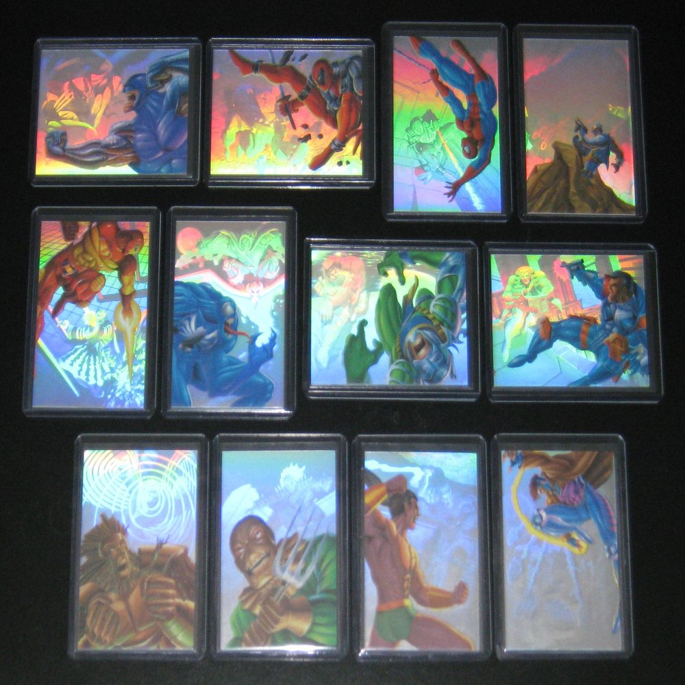 1995 Marvel Flair Annual Holoblast Insert Set of 12 Cards NM/M X-Men, Spider-Man