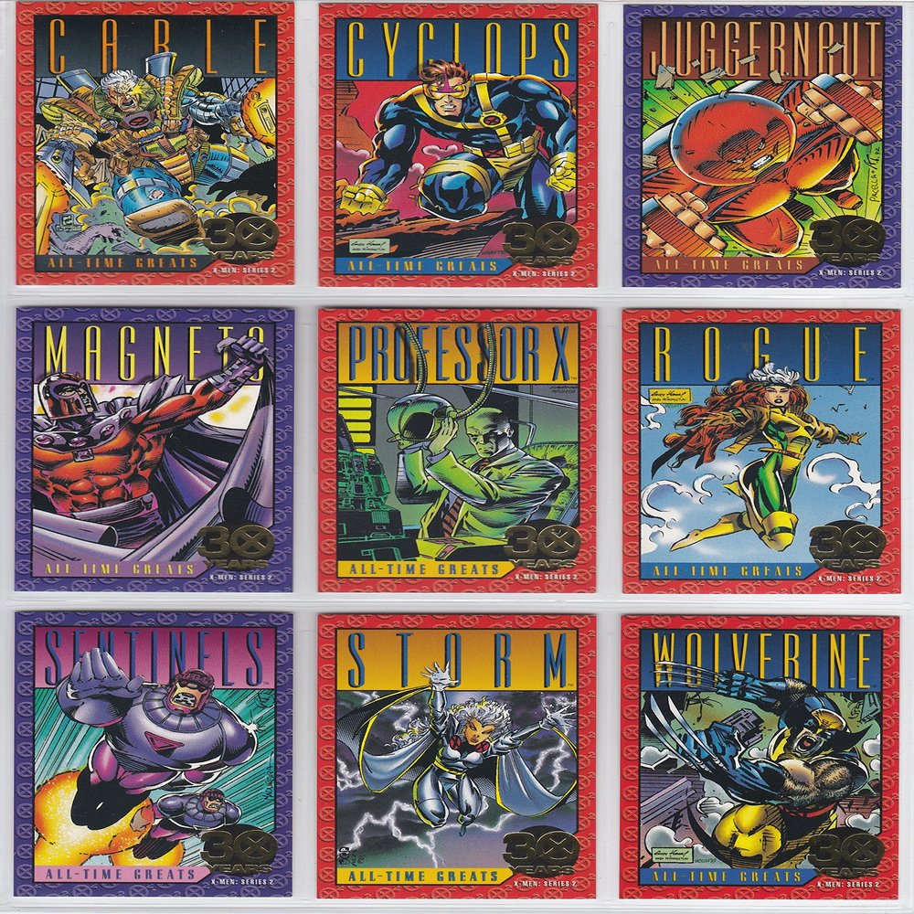 1993 X-Men Series II 30th Ann. Gold FOIL Insert Set of 9 Cards NM/M Marvel