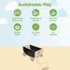 PlanToys Wooden Wagon in Black | Montessori Outdoor Pull Toy for Balance, Strength and Movement Play | Eco Friendly Wagon for Creative Indoor and Outdoor Adventures view 3