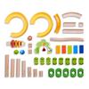 HABA Kullerbu Sim-Sala-Kling - 38 Piece Wooden & Plastic Train Track Set for Balls with Musical Effects and Domino Blocks view 3