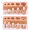 Thoth Montessori Knobbed Cylinder Socket Montessori Materials Wooden Cylinders Ladder Blocks Educational Wooden Toy Montessori Education Toy Family Version view 3
