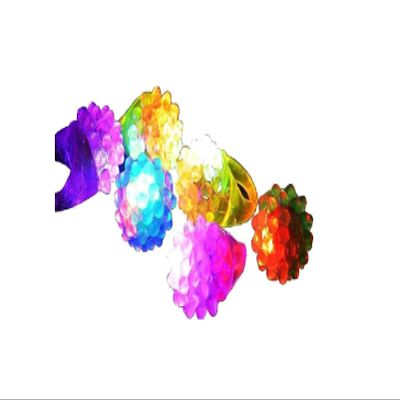 C&H Solutions Novelty 72 ct Flashing LED Bumpy Rings Blinking Soft Jelly Glow By C&H