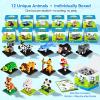 FUN LITTLE TOYS Mini Animal Building Blocks  12 Pack, No Duplicates, Individually Boxed Zoo Sets for Kids 6-12, Party Favors, Classroom Prizes, Goodie Bag Stuffers & Easter Egg Fillers view 2