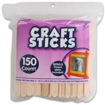 150Ct Natural Wood Craft Sticks 41/2 Inch